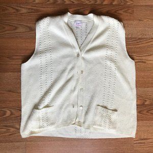 Vintage Perfect Cream Cardigan Sweater Vest
